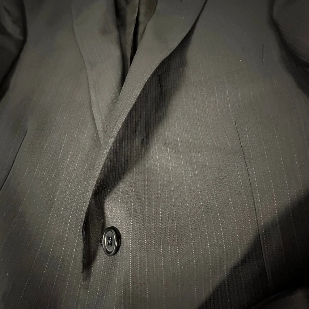 Ermenegildo Zegna Saks Fifth Avenue Blazer Mens 38 Black Wool Slim Fit
